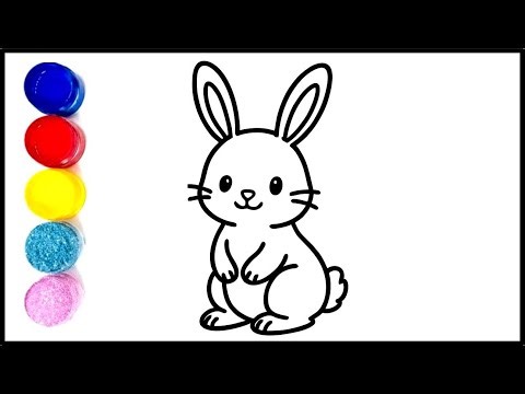Bunny Drawing, Painting, Coloring for Kids and Beginners | Easy Bunny Drawing for Toddlers