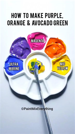 How to Make Purple, Orange and Green Colors | Acrylic Paint Mixing #colormixing #colors #satisfying