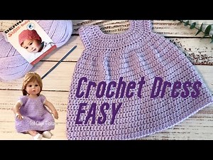 The EASIEST Crochet Baby Dress! Full crochet tutorial
