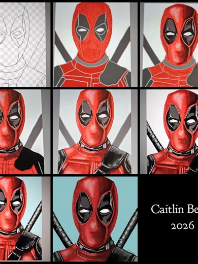 Realistic Deadpool Drawing Using Wacom and Krita