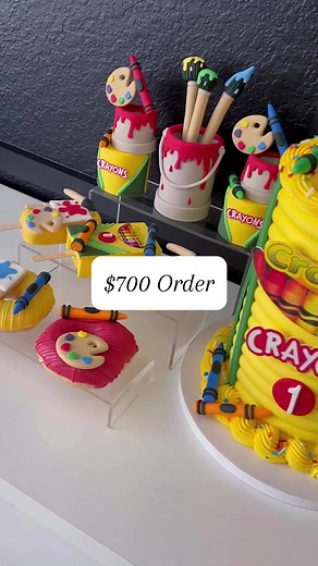 Everything is better with color🖍️🎨This past week we had a crayola inspired order. This order was $700 and it included: 6” cake, 12 donuts, 12 pretzels, 12 strawberries, 6 3D cakesicles and 6 3D Oreos So cute and fun😄What is your favorite and is this a good price?#crayola #crayolacake #crayolaparty #cake #treats #baker #treatmaker #customcake #customtreats #fondant #fondantdecoration #oreos #cakesicles #birthday | Kz Treatz