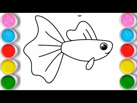 How to draw a cute Fish Drawing for kids and toddlers| Fish drawing lessons for kids