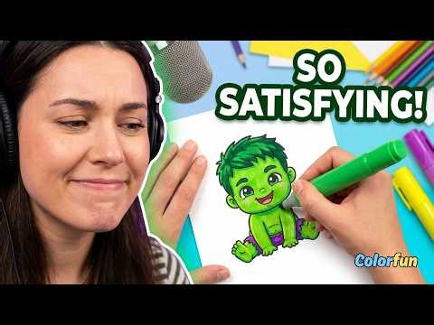 Baby hulk marker coloring asmr