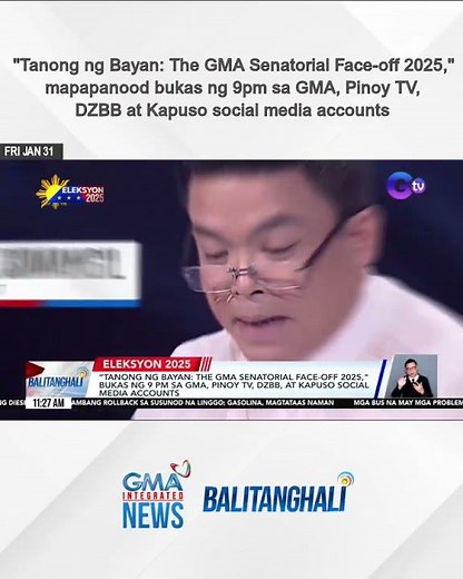 "Tanong ng Bayan: The GMA Senatorial Face-off 2025, mapapanood bukas ng 9pm sa GMA... | Balitanghali