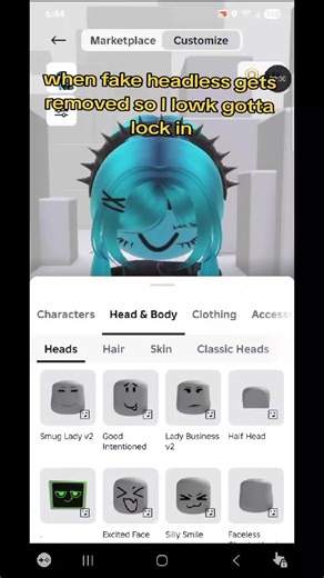 when fake headless gets deleted so I lowk have to lock in so many styles #roblox#fakeheadless#trend#fyppppppppppppppppppppppp #avatarroblox