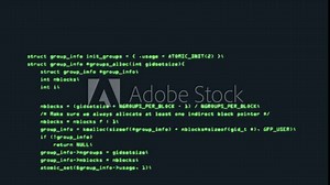 Hacker code running down a computer screen terminal. 4K