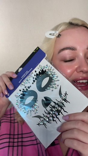 Easy Halloween Skull Makeup with Rhinestones