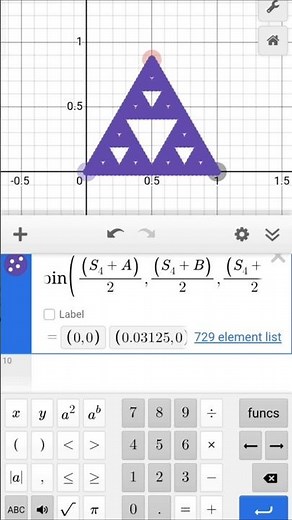 SIERPINSKI TRIANGLE in Desmos _mobile_version #desmos #maths #sierpinski #sierpinskitriangle #graph