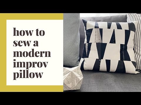 Scrap fabrics pillow tutorial – modern improvisational style by Zen Chic