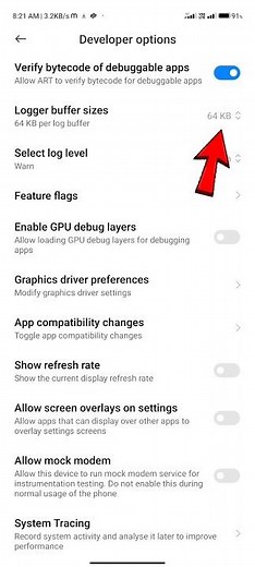 logger buffer size android 🚀