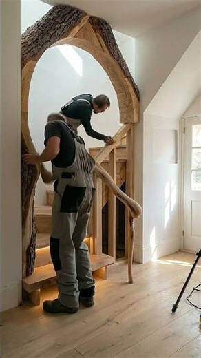 Sculpted Tree Trunk Staircase TRANSFORMATION 😲🌳