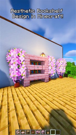 Aesthetic Bookshelf Design in Minecraft! 📚✨ Easy Tutorial #minecraft #minecraftbuilding