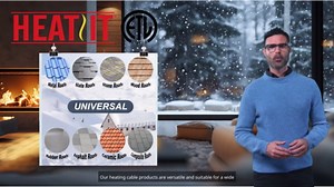 HEATIT 8JHSF1 36ft Heat Cables for Roofs and Gutters for Pipe Freeze Protection, Pre-assembled Roof Gutter Snow Melting De-Icing Heating Cable, Heating Cable Tape, ETL Listed 8W/ft 120V