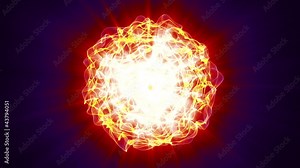 Simulation of nuclear chain reaction and explosion animation