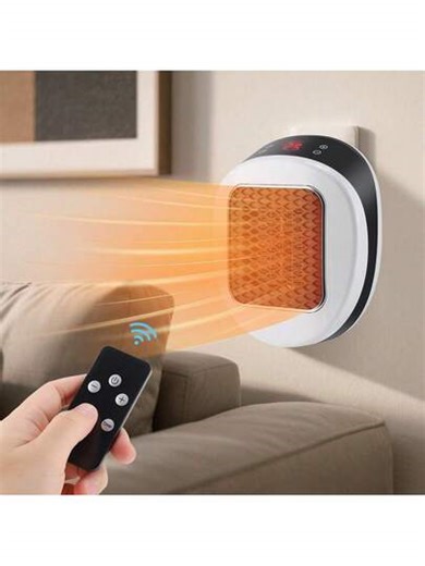 600W PTC Ceramic Space Heater, 3s Fast Heating, 15-32°C Adjustable, Wireless Remote Control, 0-12h Timer, Suitable For Multiple Scenarios, Great Gift | SHEIN