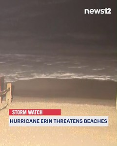 64K views · 412 reactions | STORM WATCH: While Hurricane Erin stays offshore, the winds and waves will be felt along the Jersey coast. Beaches in Ocean County are bracing for rough surf and possible beach erosion. Watch News 12 for the latest updates - https://bit.ly/4fKQQTH | News 12 New Jersey | Facebook