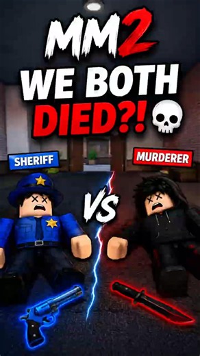 The RAREST Sheriff Ending in MM2... We Both Died 💀 #roblox