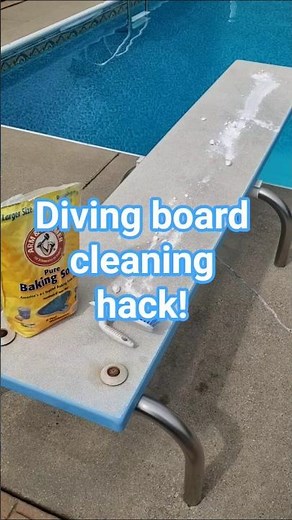 Diving board cleaning hack! #pool #swimmingpool #diving board