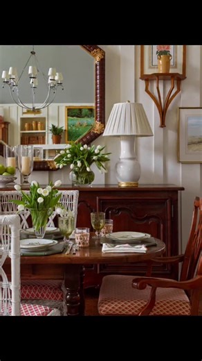 James Farmer | Green and white - always right! A dab l “Carl” or peach, handsome patinas of mahogany, oak and walnut, perky tulips and linen napkins…... | Instagram