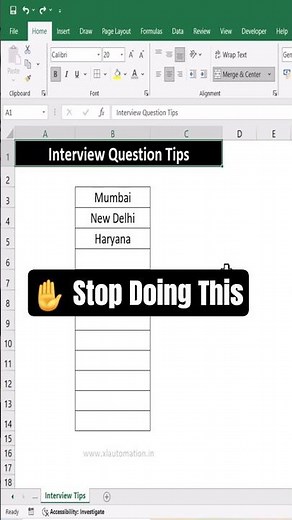 Excel Interview Question Tips and Tricks #excel #excelshortcuts #excelforbeginners