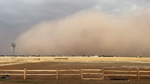Texas horizon clouded by dust storm near Amarillo