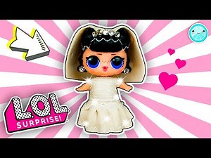 Wedding BRIDE LOL Surprise Doll Custom Dress Tutorial | Unboxing Toys DIY