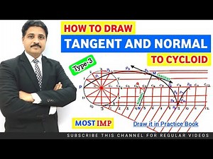 HOW TO DRAW TANGENT AND NORMAL TO CYCLOID OF TYPE 3 | ENGINEERING DRAWING | ENGINEERING GRAPHICS