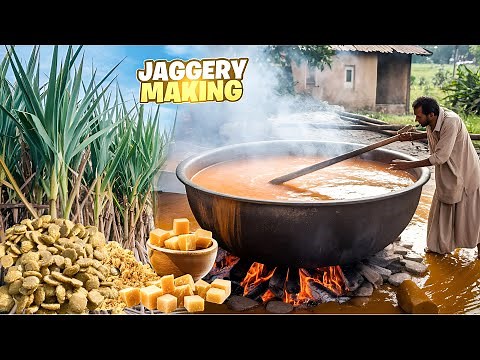 Jaggery Making Process with Mass Production | Process of Making Jaggery from Sugarcane | Jaggery
