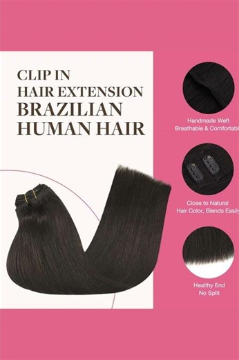 GOO GOO Clip-in Hair Extensions | 100% Natural & Voluminous Look Remy Human Hair Extensions #