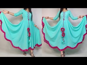 New style cutwork frock cutting and stitching/Trending/long umbrella frock cutting and stitching