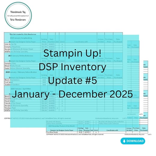 Download Update #5 2025 Catalog Stampin up Tool Paper Cardstock Designer Series Paper Tracking List Inventory Reference Index Organizer - Etsy Canada