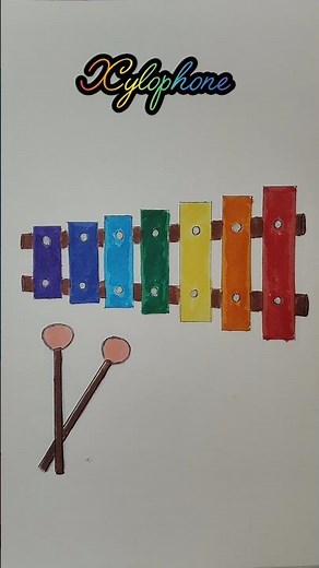 Xylophone Drawing step by step #shorts #drawing