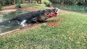 男子把“巨型鳄鱼”当坐骑，画面太惊险刺激，结局却出乎意料！