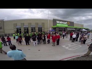 Time-Lapse of a Walmart Neighborhood Market Grand Opening Ceremony in Mesquite, TX