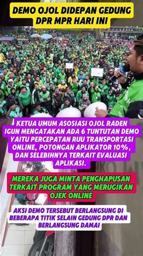 Demo OJOL hari ini Di gedung DPR MPR #demo #dpr #beritaterkini