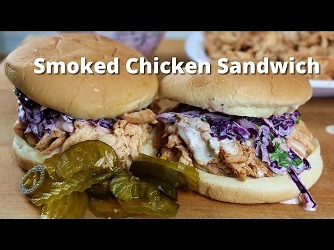 Smoked Chicken Sandwich | Pulled BBQ Chicken Recipe on Ole Hickory Pit