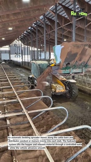 This Farm Machine Spreads Bedding Perfectly!