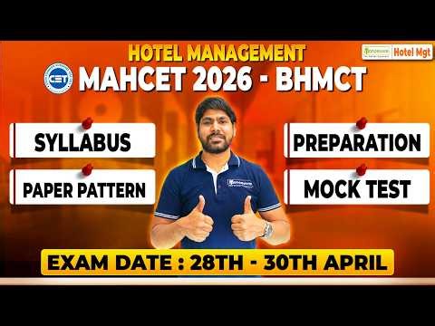 MAHCET BHMCT 2026 | Last 10 Days Preparation Strategy | Syllabus, Paper Pattern &Target Top Colleges