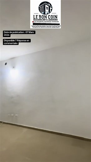 À louer ( disponible) Studio au 2ᵉ étage, situé à Yopougon Maroc Antenne, en bordure de la route principale. Loyer : 75 000 FCFA Intéressé(e) ? Contactez-nous dès maintenant pour plus d'informations ou pour organiser une visite ! ☎️• Téléphone : 07 08 21 80 78 ☎️• WhatsApp : 05 04 19 54 83 ☎️• Autre numéro : 01 01 95 08 90 Rejoignez-nous sur Telegram pour plus d'offres : https:// t.me/le_bon_coin_immobilier