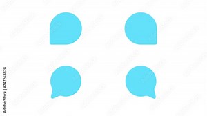 4 icon set pack chat or talk volume 2 ready to use transparent auto looping blue and white colour