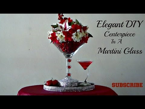 DIY DOLLAR TREE CENTERPIECE (IN A MARTINI GLASS)