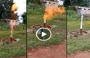 अचानक हैंडपंप उगलने लगा आग और पानी, पूरे गांव में दहशत, देंखे VIDEO