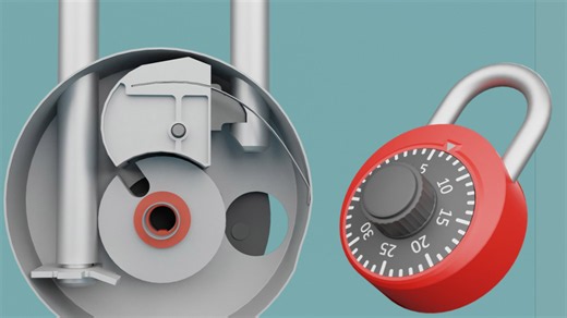 Inside the mechanism of a combination lock