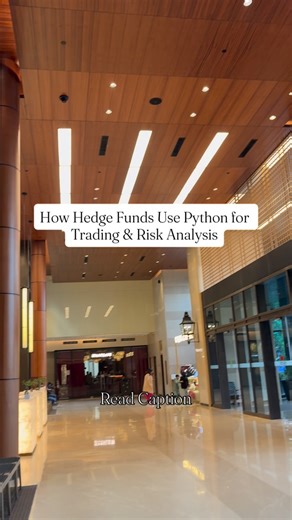 Finance | Economics | Business on Instagram: "1️⃣ Market Data Collection & Cleaning Hedge funds work with massive volumes of market data. Python helps collect, clean, and standardize price, volume, and macro data. Example: Import global equity, FX, and commodity prices, remove missing values, and align time-series before analysis. ⸻ 2️⃣ Trading Strategy Research & Backtesting Python is used to test trading ideas before deploying capital. Example: Backtest a momentum or mean-reversion strategy on