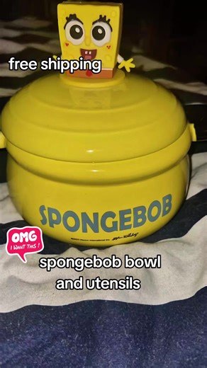 spongebob bowl and utensils #fyp #kitchen #spongebob