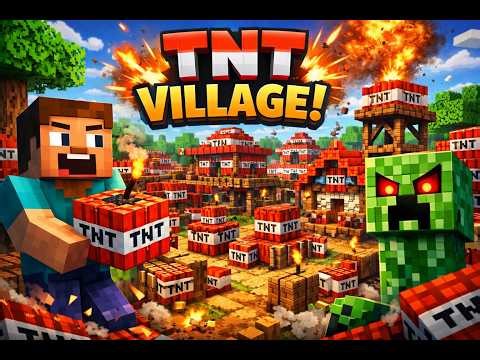🔴Minecraft +999 TNT VILLAGE BLAST #minecraft #minecraftvideos #shortsfeeds #shortslive