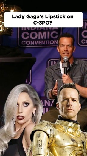 Lady Gaga Kissed C-3PO & Left Lipstick on His Face