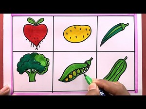 How To Draw Green Vegetables With Color/Vegetables Drawing