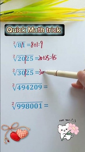 Solve square roots in seconds with this quick math trick! 🧠✨ #mathhacks #quickmath #learning #study