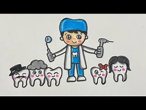 How to Draw a Cute Dentist | Easy Dentist Drawing for Kids | Step-by-Step Tutorial